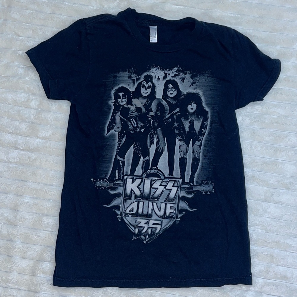 American Apparel Kids Black KISS Graphic Tee